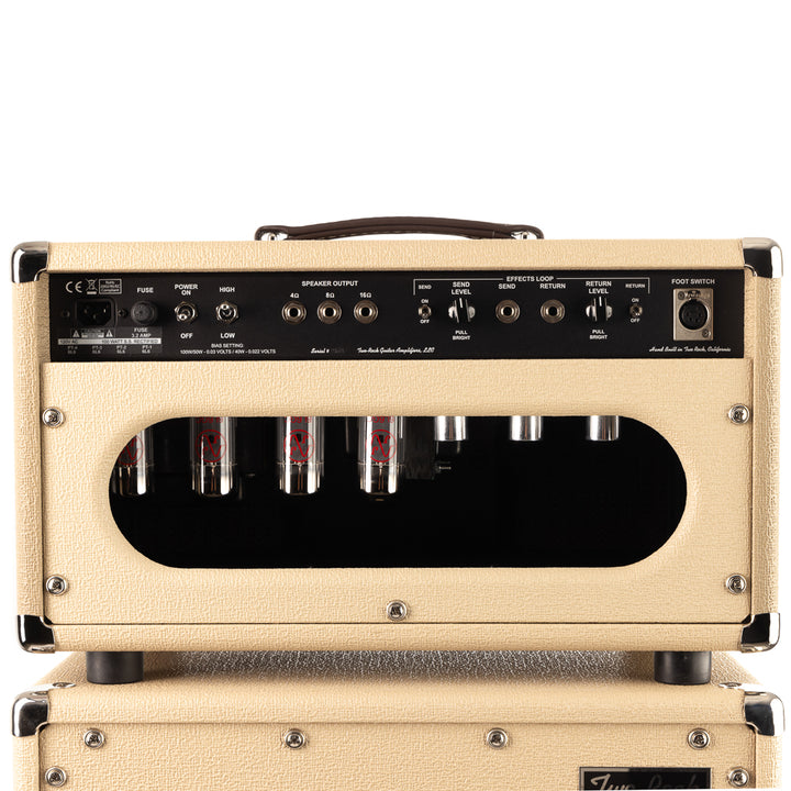 Two-Rock TS1 100/50 Watt Head, Black Chassis and 2x12 Cabinet - Blonde/Oxblood Grille