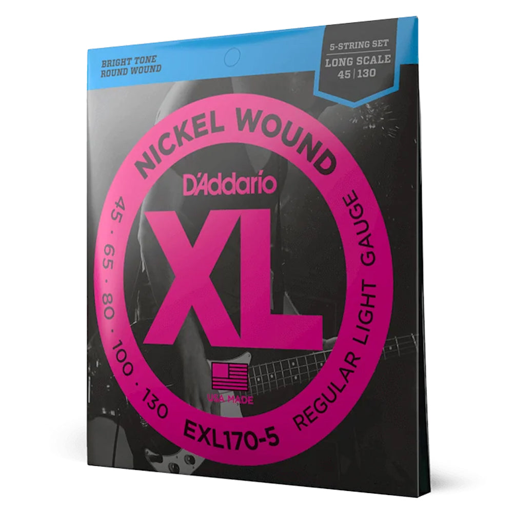 D'Addario EXL170-5 5-String Nickel Wound Regular Light Bass Strings 45-130