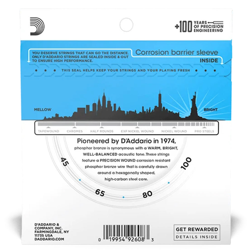 D'Addario EPBB170 Phosphor Bronze Acoustic Bass Strings 45-100
