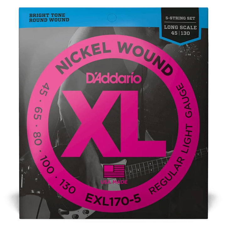 D'Addario EXL170-5 5-String Nickel Wound Regular Light Bass Strings 45-130