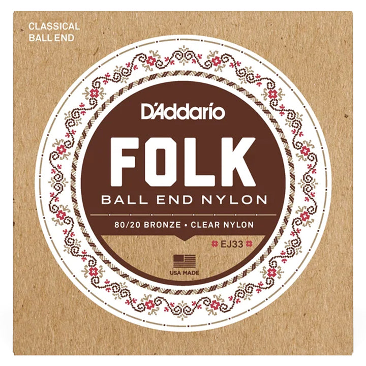 D'Addario EJ33 Folk Nylon Ball-End Strings - Normal Tension