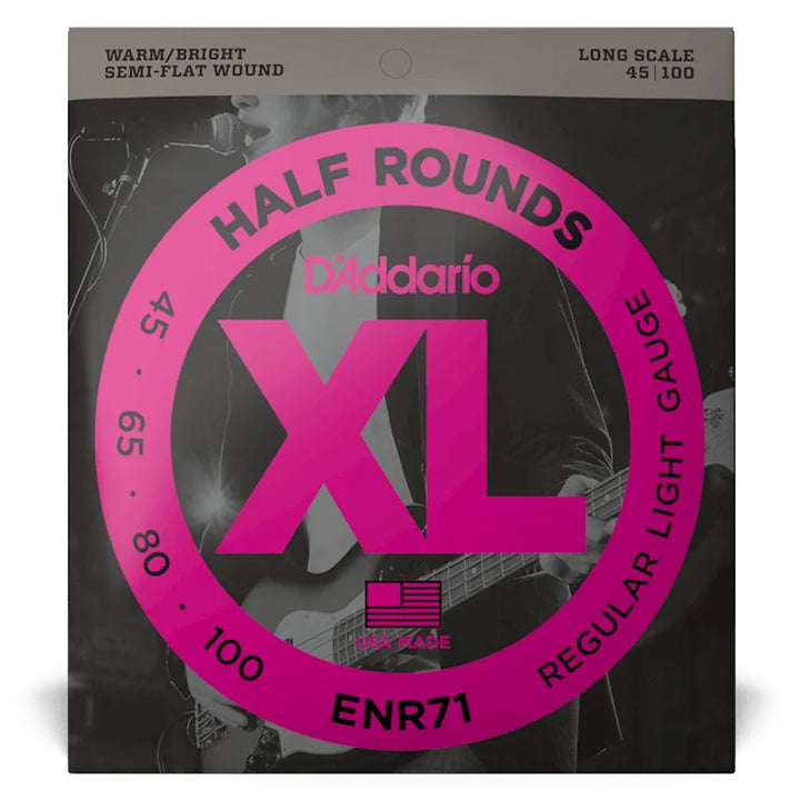 D'Addario ENR71 Half Rounds Regular Light Bass Strings 45-100