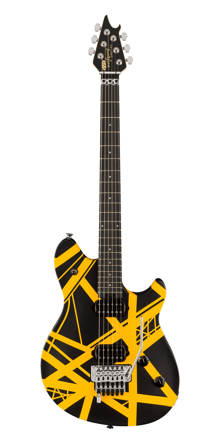 EVH Wolfgang Special Ebony Fingerboard – Black/Yellow Stripes (935)
