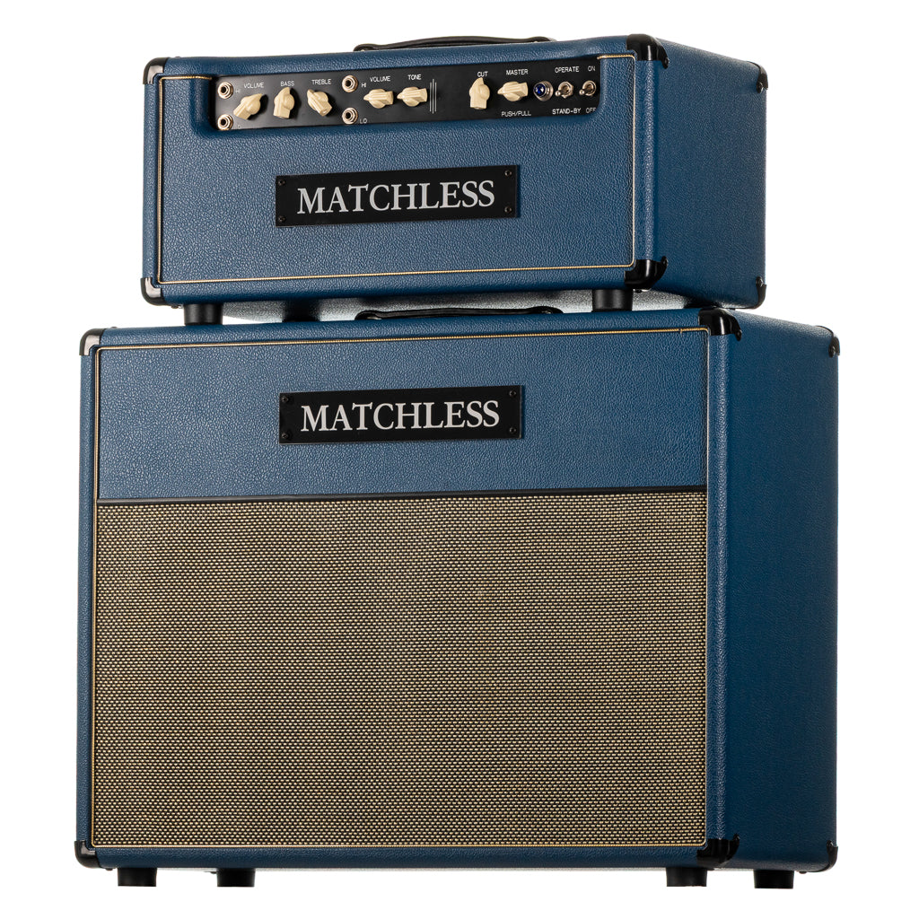Matchless HC-30 Head & ESD 2x12 Cabinet - Navy Blue w/Gold Grille