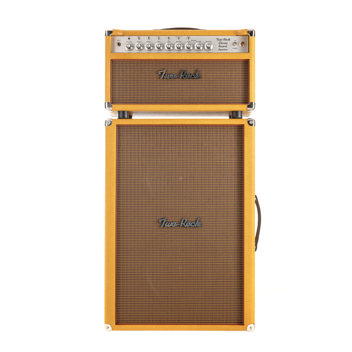 Two-Rock Classic Reverb Signature 100/50 Head Silver Chassis & 2x12 Cabinet - Vintage Tweed/Oxblood Gold Stripe Grill