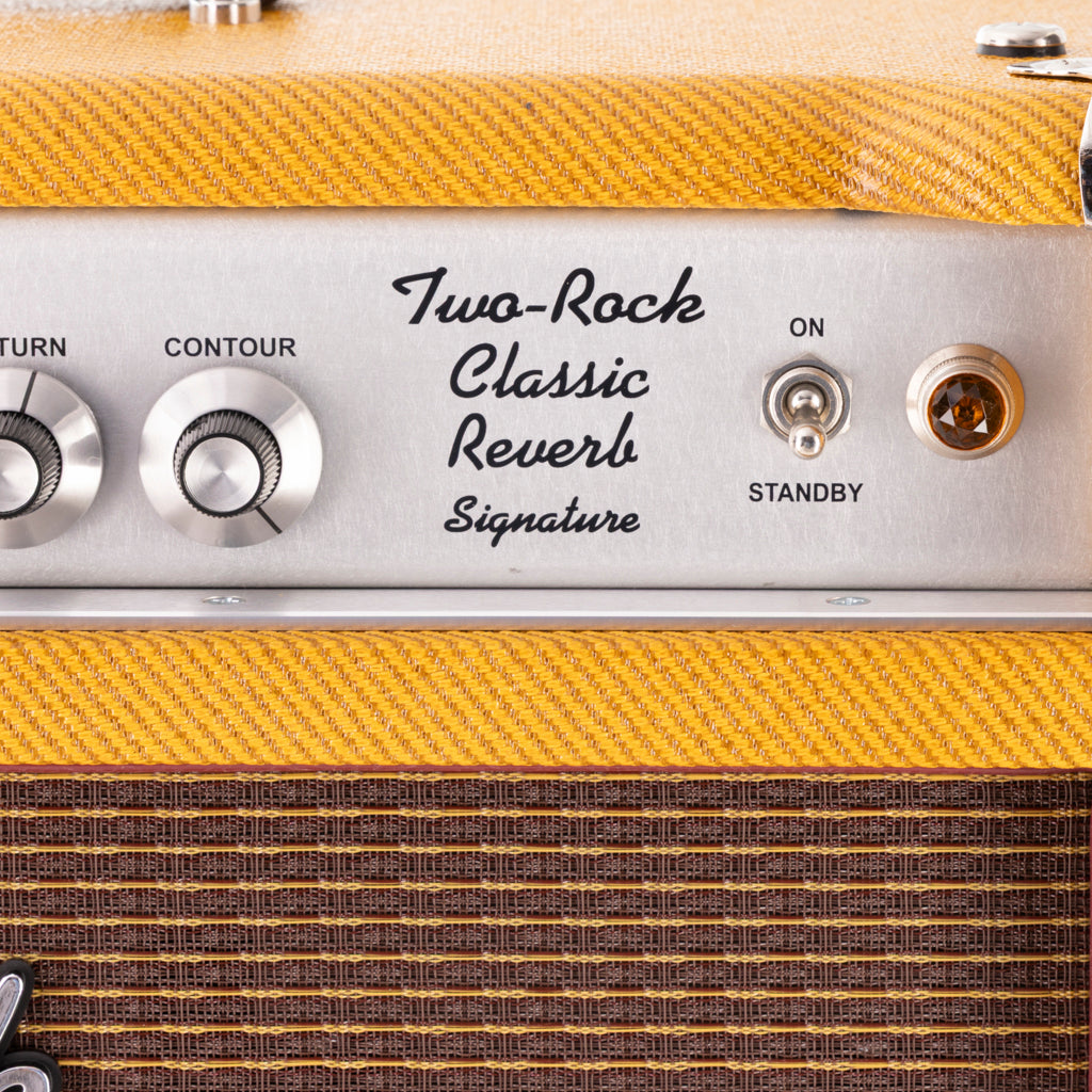 Two-Rock Classic Reverb Signature 100/50 Head Silver Chassis & 2x12 Cabinet - Vintage Tweed/Oxblood Gold Stripe Grill