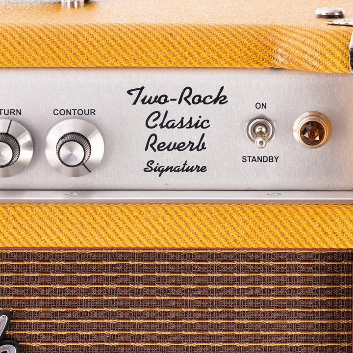 Two-Rock Classic Reverb Signature 100/50 Head Silver Chassis & 2x12 Cabinet - Vintage Tweed/Oxblood Gold Stripe Grill