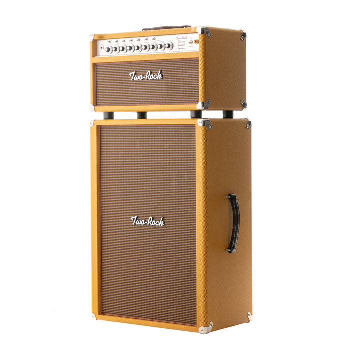 Two-Rock Classic Reverb Signature 100/50 Head Silver Chassis & 2x12 Cabinet - Vintage Tweed/Oxblood Gold Stripe Grill