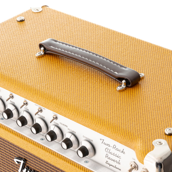 Two-Rock Classic Reverb Signature 100/50 Head Silver Chassis & 2x12 Cabinet - Vintage Tweed/Oxblood Gold Stripe Grill