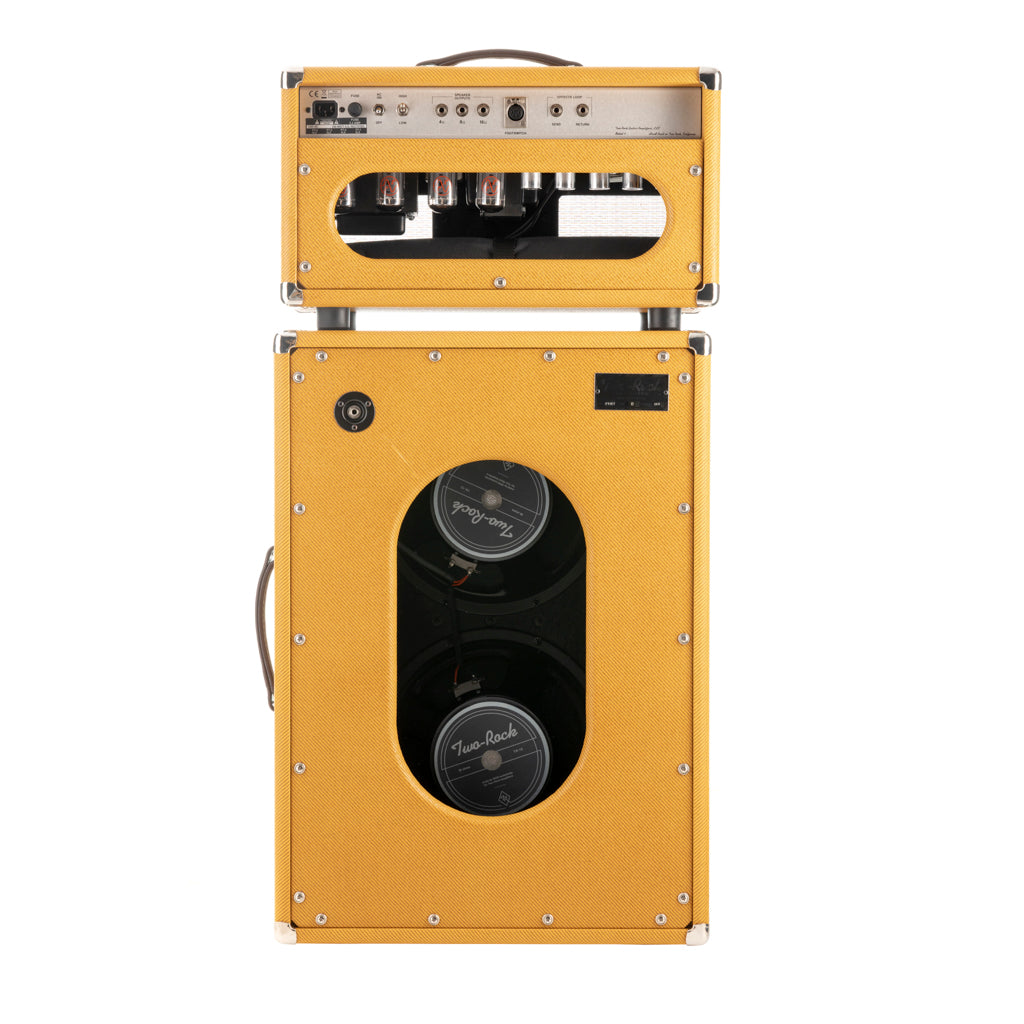 Two-Rock Classic Reverb Signature 100/50 Head Silver Chassis & 2x12 Cabinet - Vintage Tweed/Oxblood Gold Stripe Grill