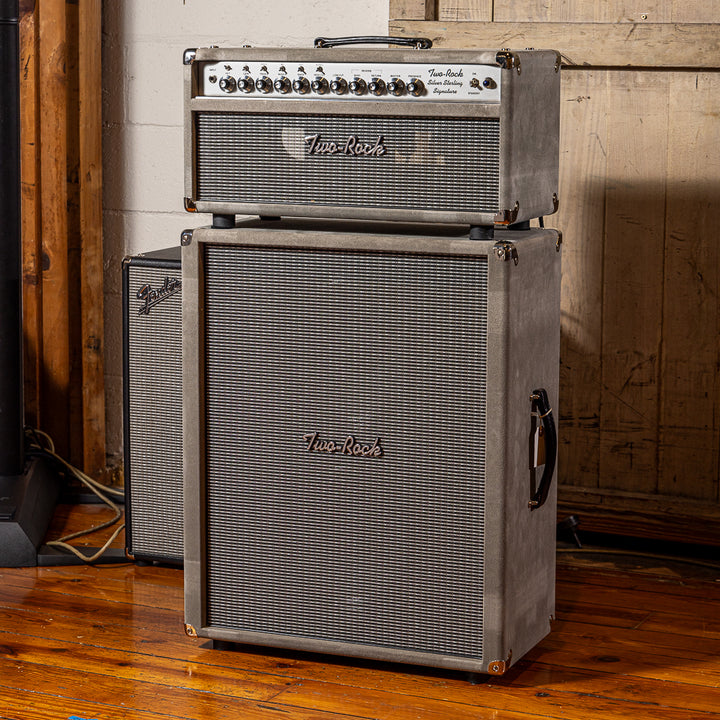 Two Rock Silver Sterling 100/50 Head and 2x12 Cabinet - Gray Suede/Silver Anodize Chassis