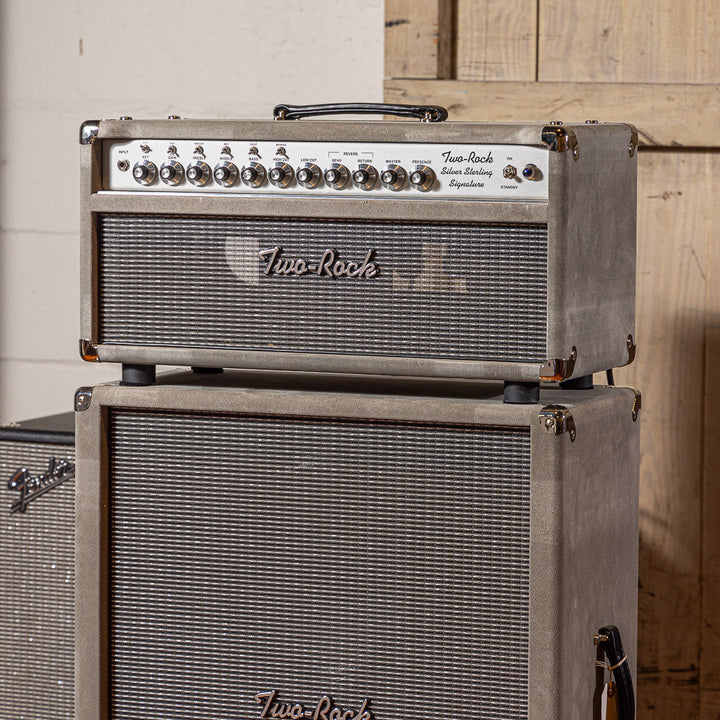 Two Rock Silver Sterling 100/50 Head and 2x12 Cabinet - Gray Suede/Silver Anodize Chassis