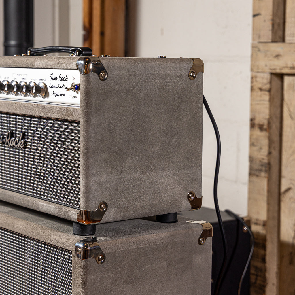 Two Rock Silver Sterling 100/50 Head and 2x12 Cabinet - Gray Suede/Silver Anodize Chassis