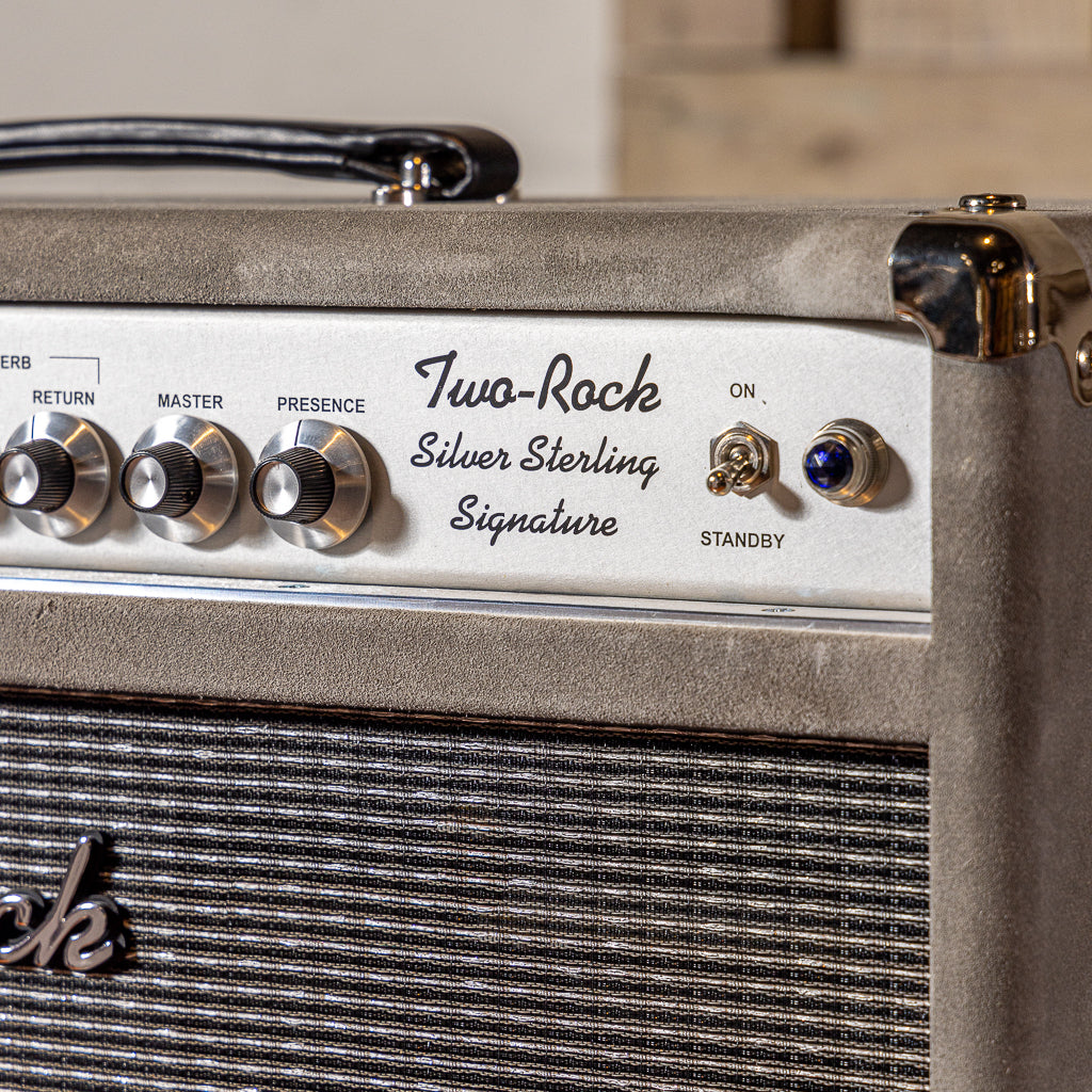 Two Rock Silver Sterling 100/50 Head and 2x12 Cabinet - Gray Suede/Silver Anodize Chassis