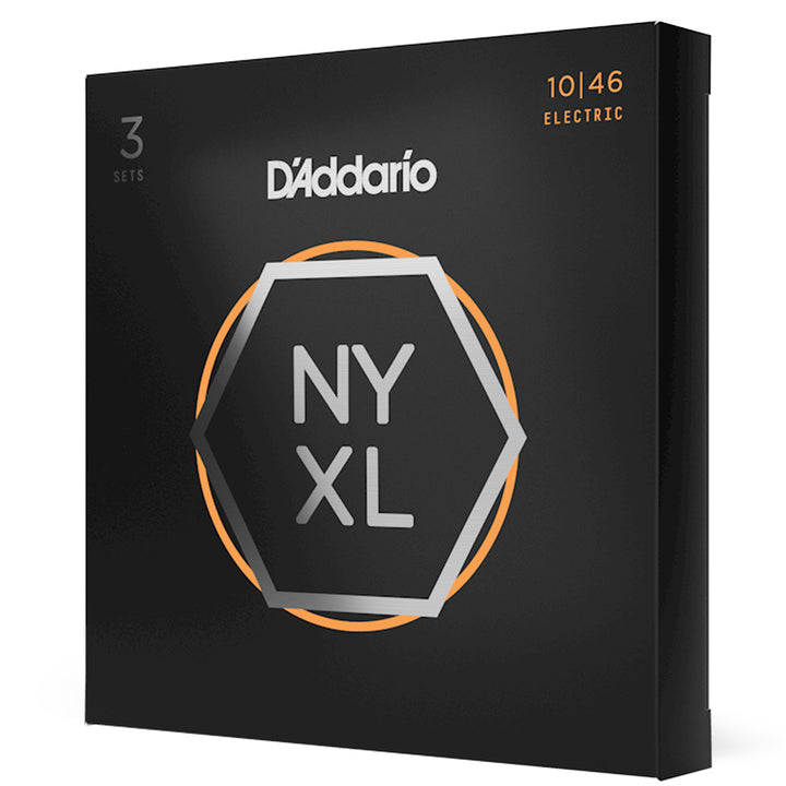 D'Addario NYXL1046-3P Nickel Wound Regular Light Electric Strings 10-46 - 3-Pack