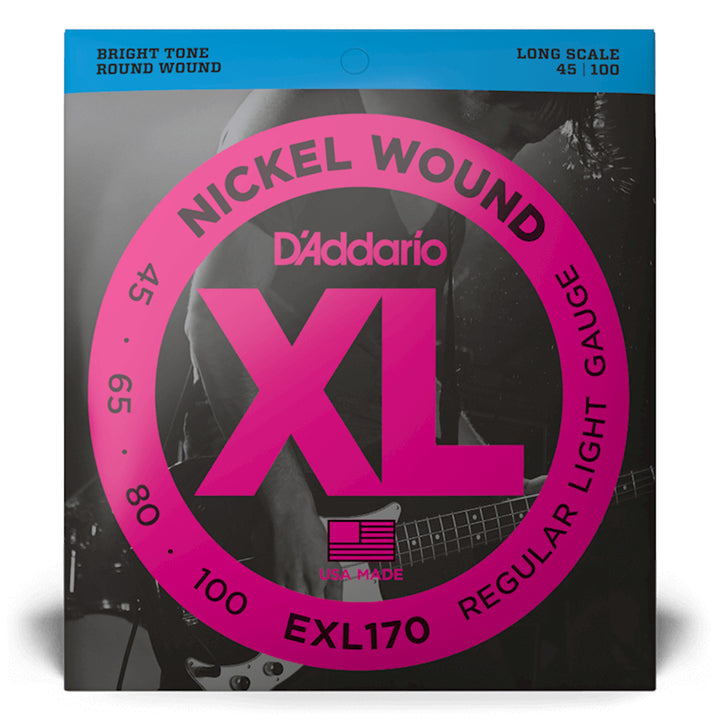 D'Addario EXL170 Nickel Wound Regular Light Bass Strings 45-100