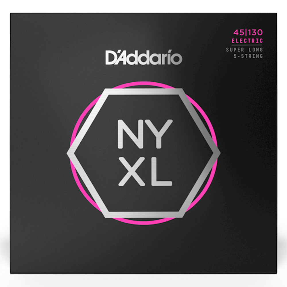 D’Addario NYXL45130 5-String Nickel Wound Regular Light Bass Strings 45-130
