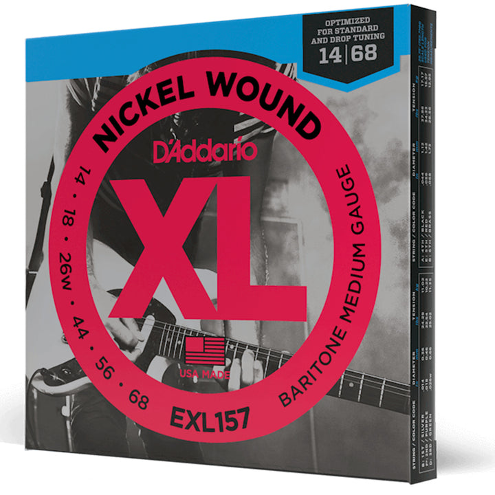 D'Addario EXL157 Nickel Wound Electric Strings - .014-.068 Medium Baritone