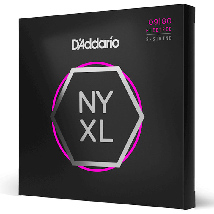 D'Addario NYXL0980 Nickel Wound 8-String Super Light Electric Strings 9-80