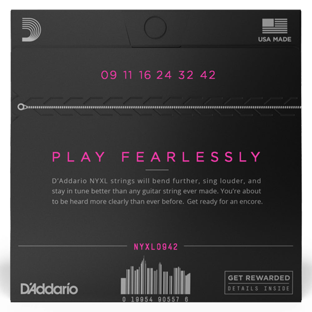 D'Addario NYXL0942 Nickel Wound Super Light Electric Strings 9-42