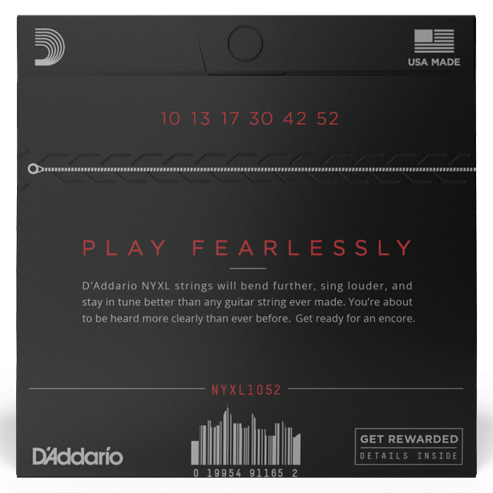 D'Addario NYXL1052 Nickel Wound Light Top/Heavy Bottom Electric Strings 10-52