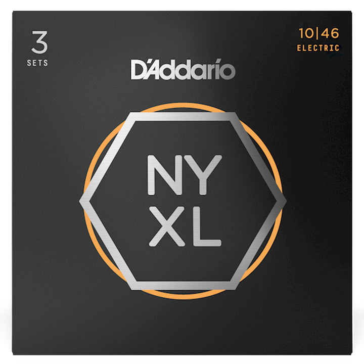 D'Addario NYXL1046-3P Nickel Wound Regular Light Electric Strings 10-46 - 3-Pack