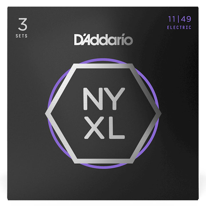 D'Addario NYXL1149-3P Nickel Wound Medium Electric Strings 11-49 - 3-Pack