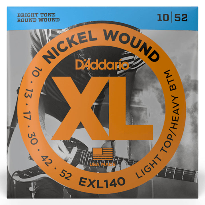 D'Addario EXL140 Nickel Wound Light Top/Heavy Bottom Electric Strings 10-52