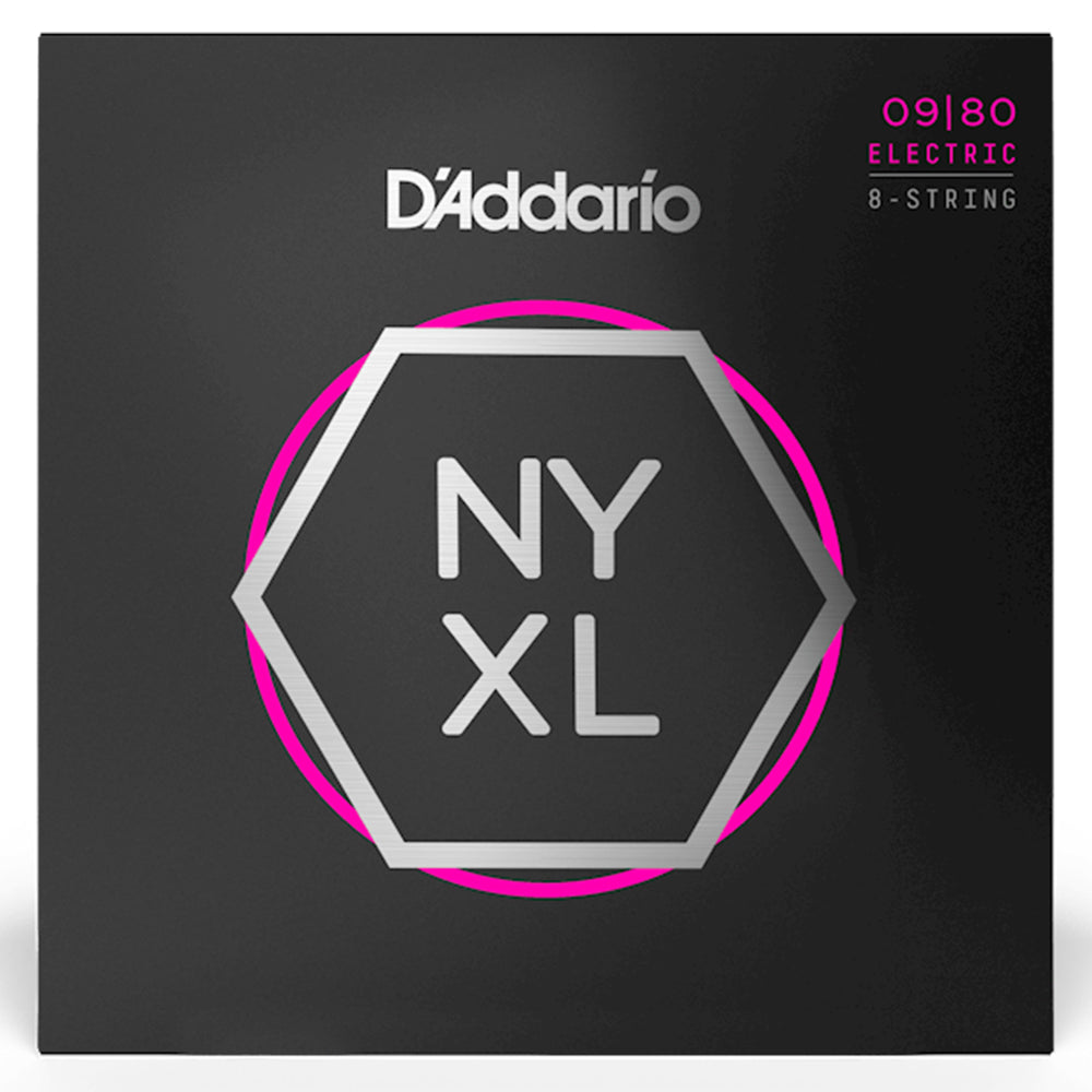 D'Addario NYXL0980 Nickel Wound 8-String Super Light Electric Strings 9-80