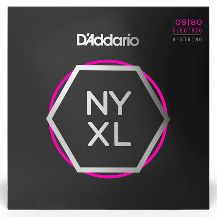 D'Addario NYXL0980 Nickel Wound 8-String Super Light Electric Strings 9-80