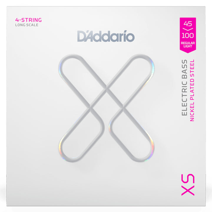 D'Addario XSB45100 XS Nickel Electric Bass Guitar Strings - .045-.100 Regular Light