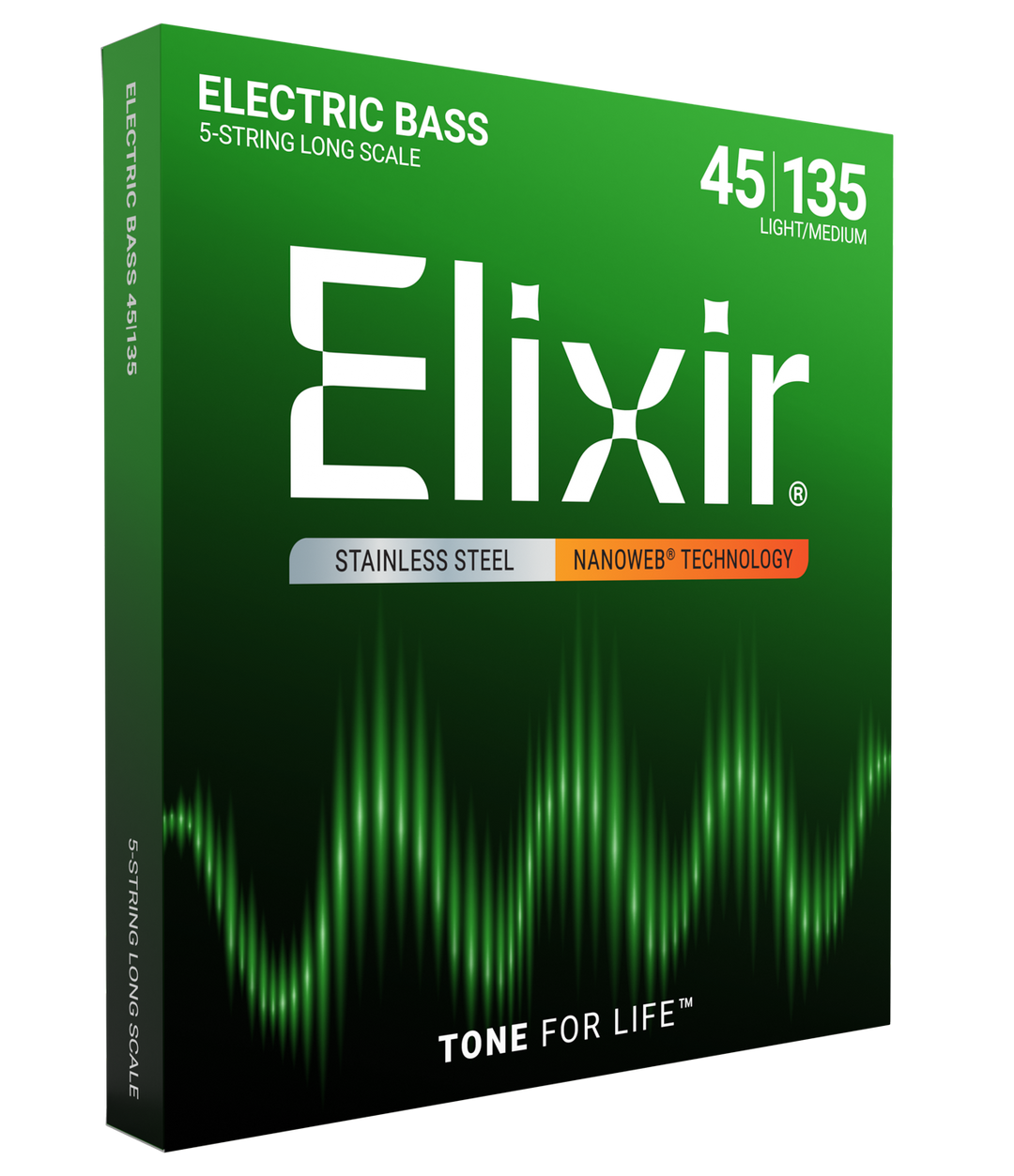 Bass Strings Electric Stainless Steel with NANOWEB Coating 5-String Light/Medium (.045-.135) Long Scale