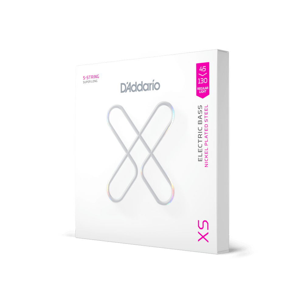 D'Addario XSB45130SL XS Nickel 5-string Electric Bass Guitar Strings - .045-.130 Regular Light