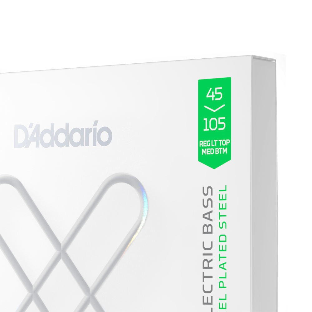 D'Addario XSB45105 XS Nickel Electric Bass Guitar Strings - .045-.105 Light Top/Medium Bottom