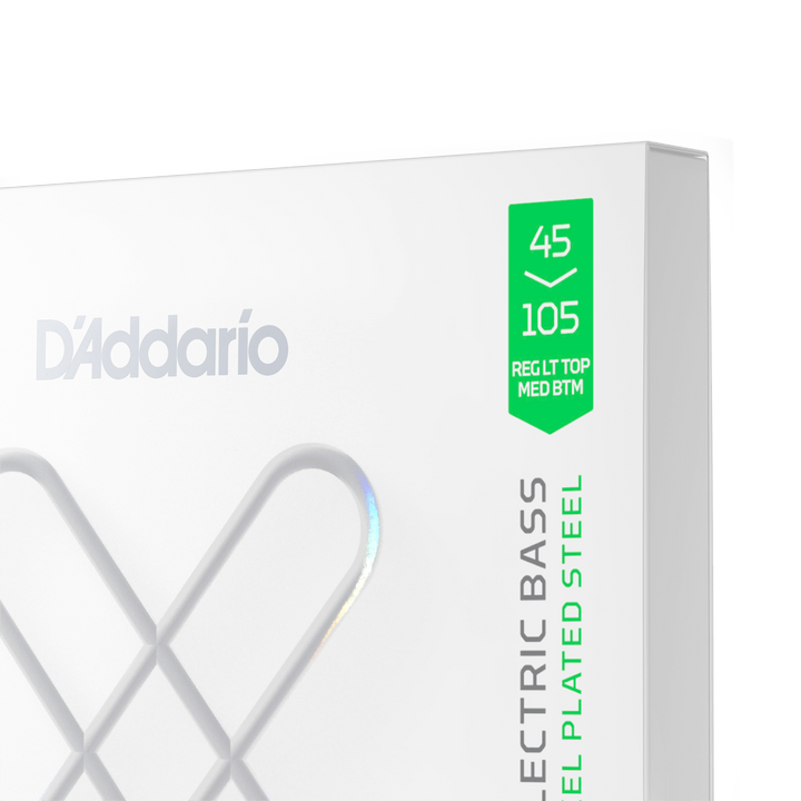D'Addario XSB45105 XS Nickel Electric Bass Guitar Strings - .045-.105 Light Top/Medium Bottom