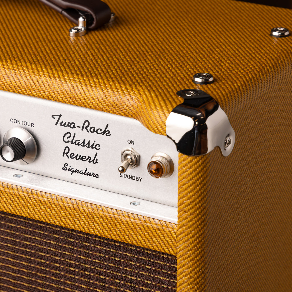 Two-Rock Classic Reverb Signature 100/50 Head Silver Chassis & 2x12 Cabinet - Vintage Tweed/Oxblood Gold Stripe Grill