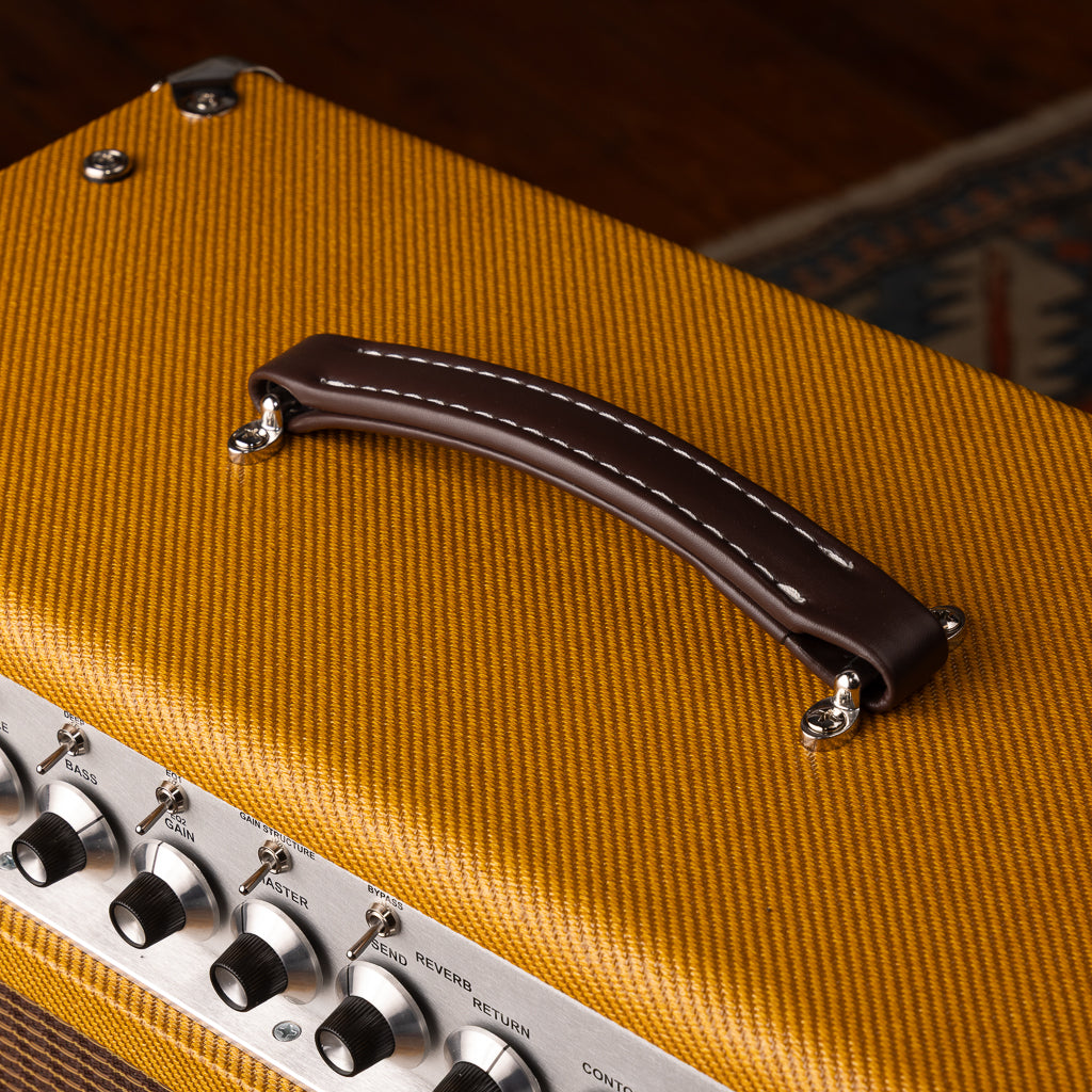 Two-Rock Classic Reverb Signature 100/50 Head Silver Chassis & 2x12 Cabinet - Vintage Tweed/Oxblood Gold Stripe Grill