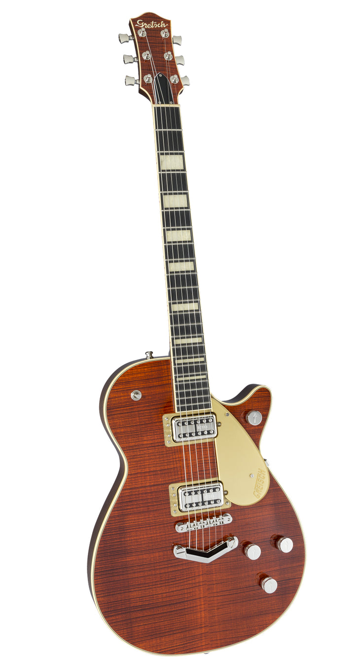 Gretsch G6228FM Players Edition Jet BT with V-Stoptail, Flame Maple, Ebony FB, Bourbon Stain (406)