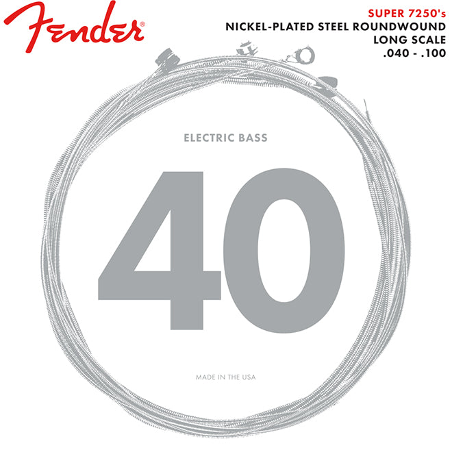 Fender 7250L Nickel-Plated Steel Roundwound Light Long Scale Bass Strings .040-.100