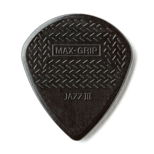 Dunlop 471P3C Max-Grip Jazz III Carbon Fiber Black Point Tip Picks - 6-Pack