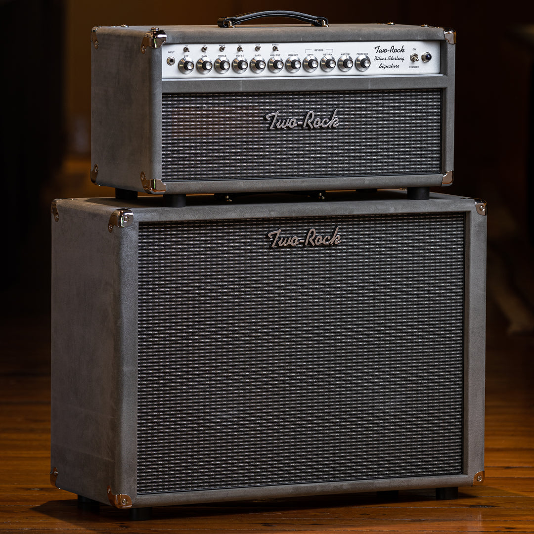 Two Rock Silver Sterling 100/50 Head and 2x12 Cabinet - Gray Suede/Silver Anodize Chassis