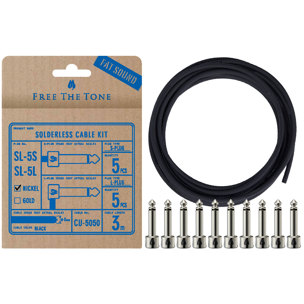 Free The Tone SL-5 Series Solderless Cable Kit - Stright/Angle (SL-5SL-NI-55K)