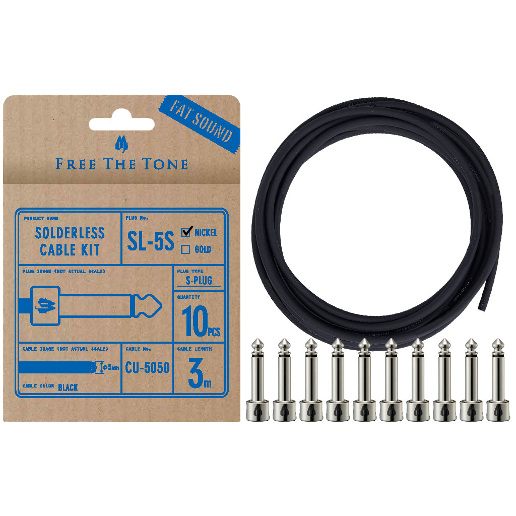 Free The Tone SL-5 Series Solderless Cable Kit - Straight (SL-5S-NI-10K)