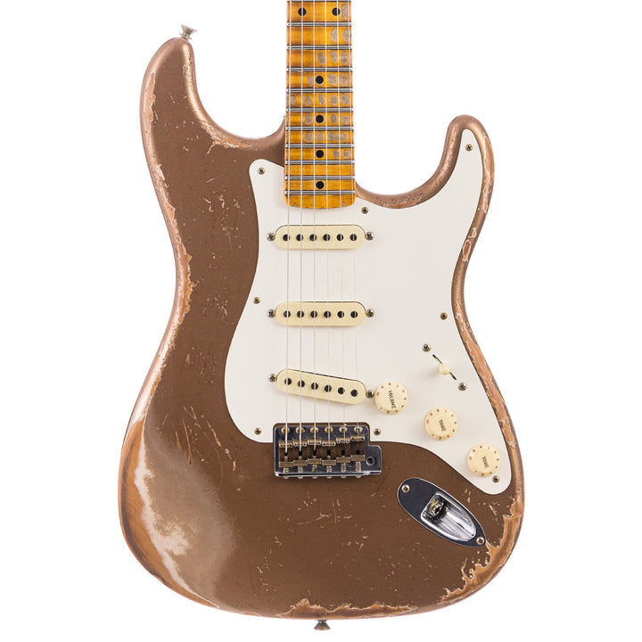 Fender Custom Shop 1957 Stratocaster Heavy Relic, Lark Guitars Custom Run - Fire Mist Gold (966)