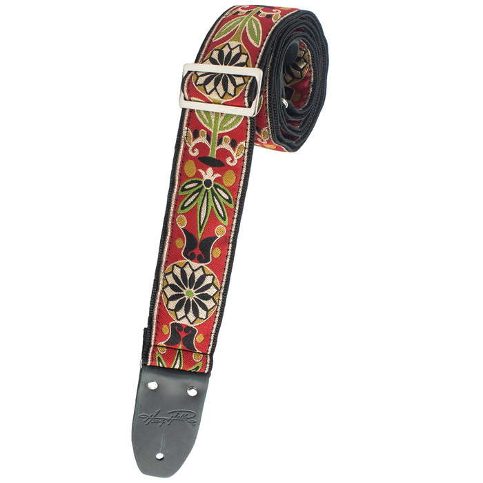 Henry Heller 2" Deluxe Jacquard Strap with Tri Glide Nylon Backing - Red/Multi-design