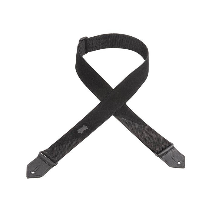 Levy’s M8S-BLK 2" Hand-Brushed Suede Guitar Strap - Black - Available at Lark Guitars