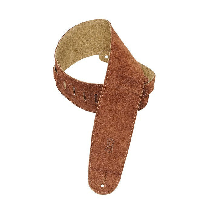 Levy’s MS4-RST 3.5" Hand-Brushed Suede Bass Guitar Strap - Rust - Available at Lark Guitars
