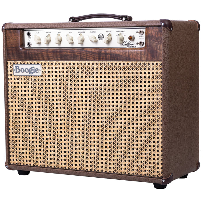 Mesa Boogie California Tweed 1x12 Combo - Coco Bronco, Private Reserve Flame Walnut Front Panel, Wicker Grille