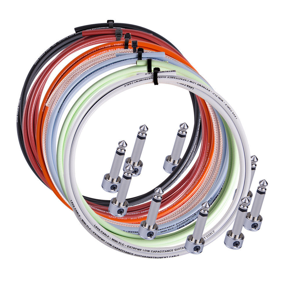 Lava Piston Mini Ultramafic Solder-Free Kit: 10’ Cable & 10 Right Angle Plugs - LCPTKTR-U, Lava Cable - Lark Guitars