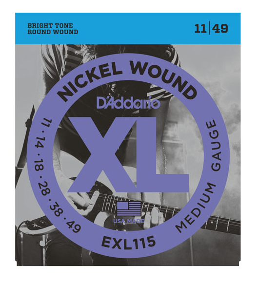 D'Addario EXL115 Nickel Wound Medium/Blues-Jazz Electric Strings 11-49 - Available at Lark Guitars